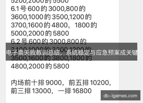 电子票失败教训总结，系统稳定与应急预案成关键